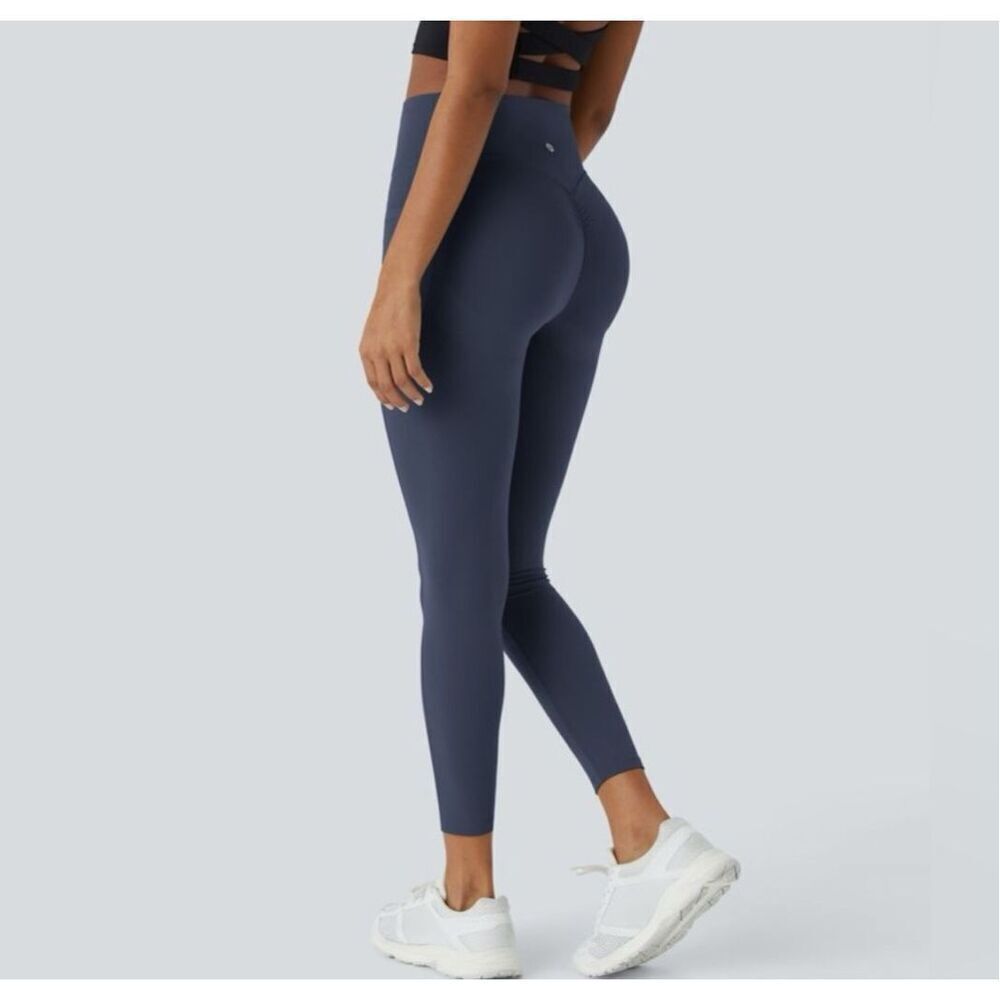 NWT Halara Indigo UltraSculpt SoCinched High Waisted Scrunch 7/8 Leggings Medium